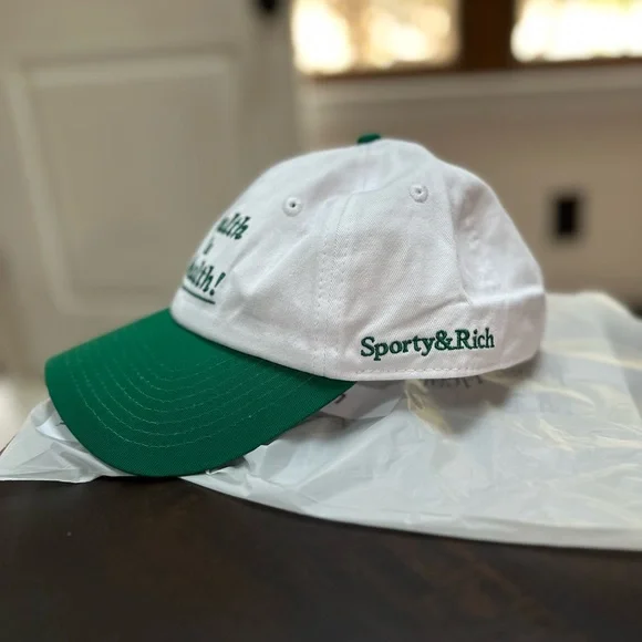 Sporty & Rich hat Health is Wealth! embroidered OS women display picture 1